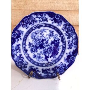 6 Royal Cauldron Stone Ware Bentick Flow Blue Dinner Plate Vintage England